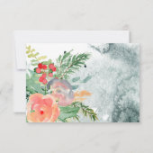 花の水彩クレストの返信カード 出欠カード (裏面)