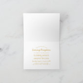 花の水彩ゴールドの結婚式イブニングレセプション 招待状 (内部)