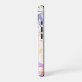 花の水彩シームレスパターン iPhone 16ケース (左側面)
