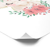 花の水彩ゾウの写真プリント フォトプリント            (角)