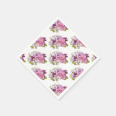 花の水彩ピンクのバラの花束テンプレート スタンダードカクテルナプキン (角)