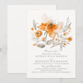 花の水彩ボタニカル秋のリハーサルディナー 招待状 (正面/裏面)