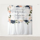 花の水彩ボタニカル ブライダルシャワー タペストリー (正面)
