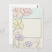 花の水彩ポストカード 自分でメッセージを書いて ポストカード (正面/裏面)