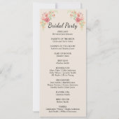 花の水彩リングや輪ベージュプログラムカード 招待状 (裏面)