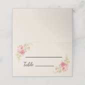 花の水彩リングや輪ベージュ座席表 プレイスカード (外部開封)
