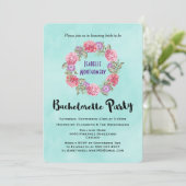 花の水彩リース・ブライズメイドパーティーの招待状 招待状 (スタンド正面)
