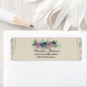 花の水彩ローズウェディング住所ラベル ラベル (インサイチュ)