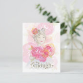 花の水彩少女_あなたは十分である ポストカード (スタンド正面)