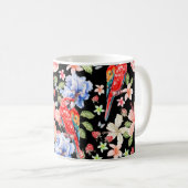 花の水彩模様バラ、虹彩、日紅 コーヒーマグカップ (正面右)