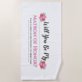 花の水彩画が"上がった結婚式あります" ビーチタオル (正面)