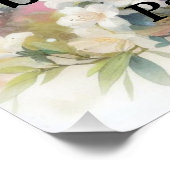 花の水彩画に聖書の励ましの言葉 ポスター (コーナー)
