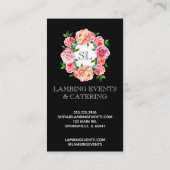 花の水彩画のスカルはとの縞で飾ります 名刺 (裏面)