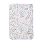 花の水彩画のユニコーンパターン バスマット (正面縦)