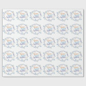 花の水彩画のリースの家の菓子の家 ラッピングペーパー (フラット)