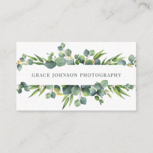 花の水彩画の写真撮影 名刺