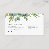 花の水彩画の写真撮影 名刺 (裏面)