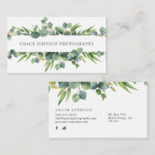 花の水彩画の写真撮影 名刺 (正面/裏面)