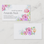 花の水彩画の名刺 名刺 (正面/裏面)