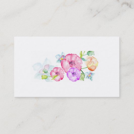 花の水彩画の名刺 名刺 (裏面)