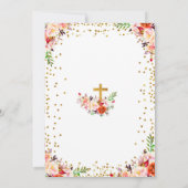 花の水彩画の最初聖餐式の招待状 招待状 (裏面)