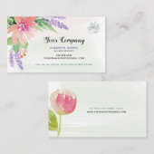 花の水彩画の精油 名刺 (正面/裏面)