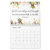 花の水彩画の聖書の詩のカレンダー カレンダー (2月 2026)