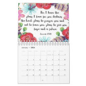 花の水彩画の聖書の詩のカレンダー カレンダー (1月 2026)