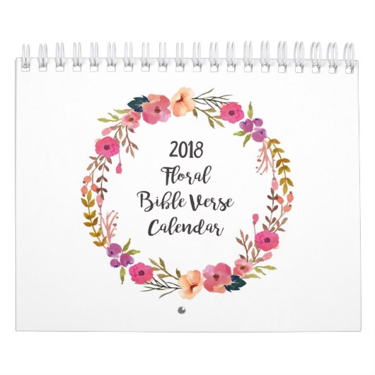 花の水彩画の聖書の詩のカレンダー カレンダー (カバー)