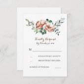 花の水彩画の花束の秋のアイボリーの結婚式のrsvp 出欠カード (正面/裏面)
