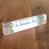 花の水彩画の芸術 デスクネームプレート (側面)