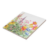 花の水彩画の陶磁器のコースター タイル (側面)