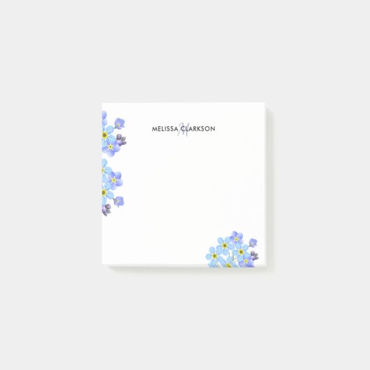 花の水彩画は私をないモノグラムの名前忘れます ポストイット (正面)