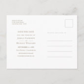 花の水彩画ウェディングフォト セーブ・ザ・デート インビテーションポストカード (裏面)