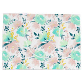 花の水彩画パターン ラージペーパーバッグ (裏面)