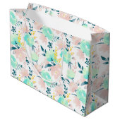 花の水彩画パターン ラージペーパーバッグ (裏面アングル)