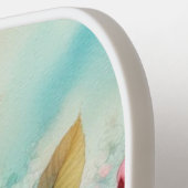 花の水彩画モノグラム ピンクの桜 ピックルボールラケット (左詳細)