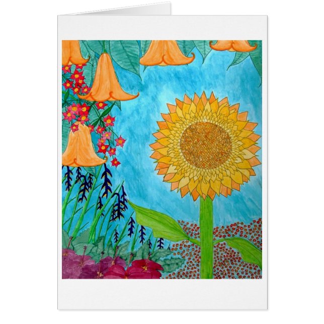 花の水彩画 (正面)