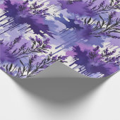 花の水彩画 パープル ラッピングペーパー (角)