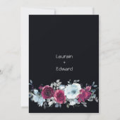 花の水彩画 ローズ ピオニー ブラック インビテーション (裏面)