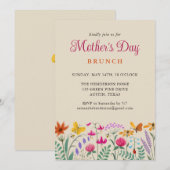 花の水彩画 ワイルドフラワーの母の日ブランチ 招待状 (正面/裏面)