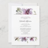 花の水彩画-写真の卒業パーティー 招待状 (裏面)