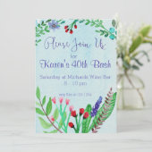花の水彩画 招待状 (スタンド正面)