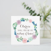 花の水彩私の名誉のマトロンになるかどうか 招待状 (スタンド正面)