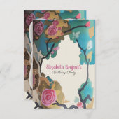 花の水彩紙とサイズオプション – RSVP & 招待状 (正面/裏面)