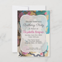 花の水彩紙とサイズオプション – RSVP & 招待状