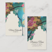 花の水彩紙&サイズオプション –  名刺 (正面/裏面)