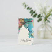 花の水彩紙&サイズオプション –  名刺 (スタンド正面)