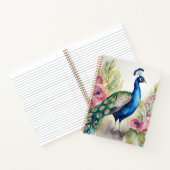 花の水彩美しい孔雀 ノートブック (内部)