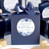 花の水彩色のウェディングシャワー ラウンドシール